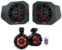 Pair Memphis RNGR65FE Speakers+Pods+LED Tower Speakers For 2018+ Polaris Ranger