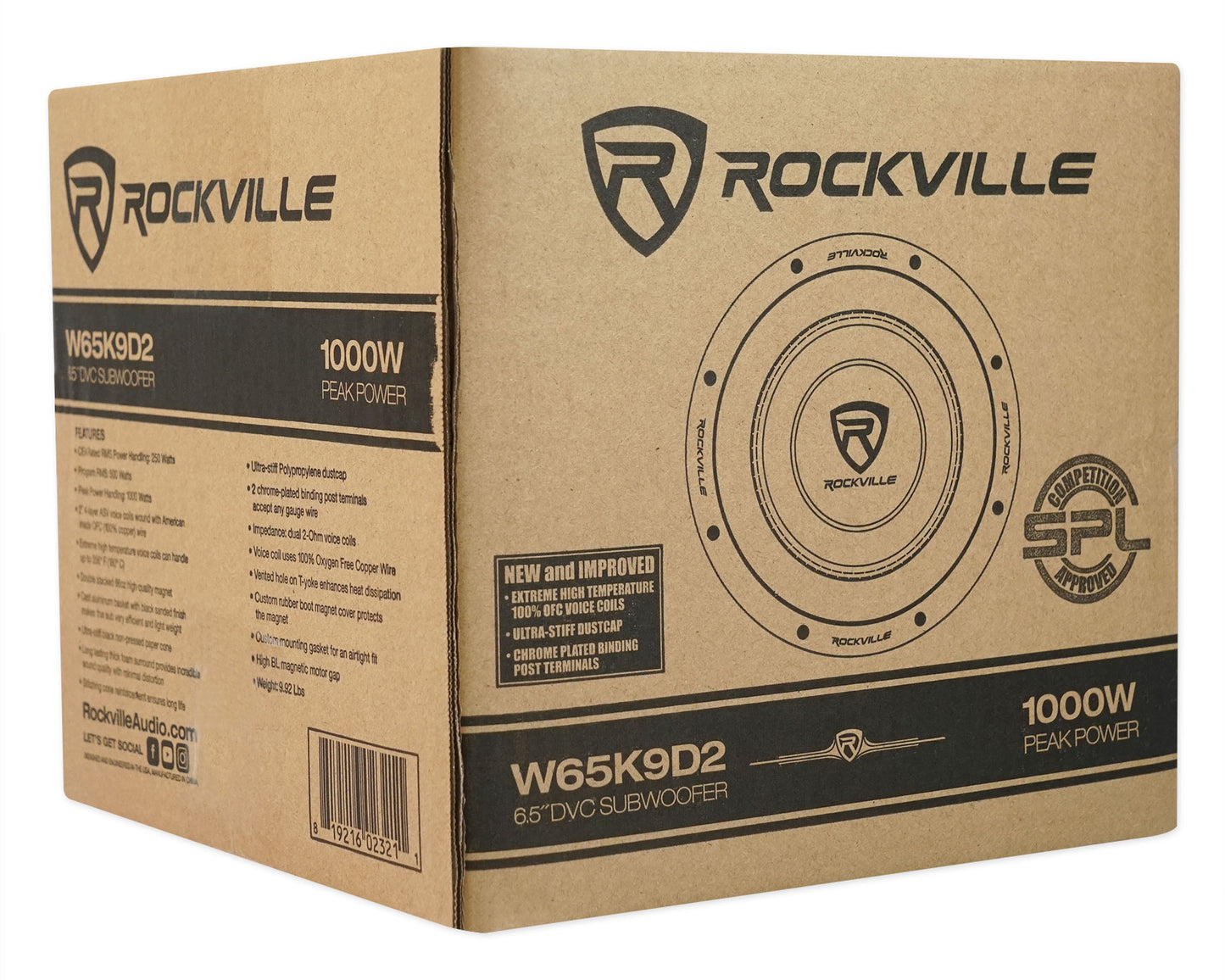Rockville W65K9D2 4-Pack + REC130 Quad 6.5 Enclosure Bundle