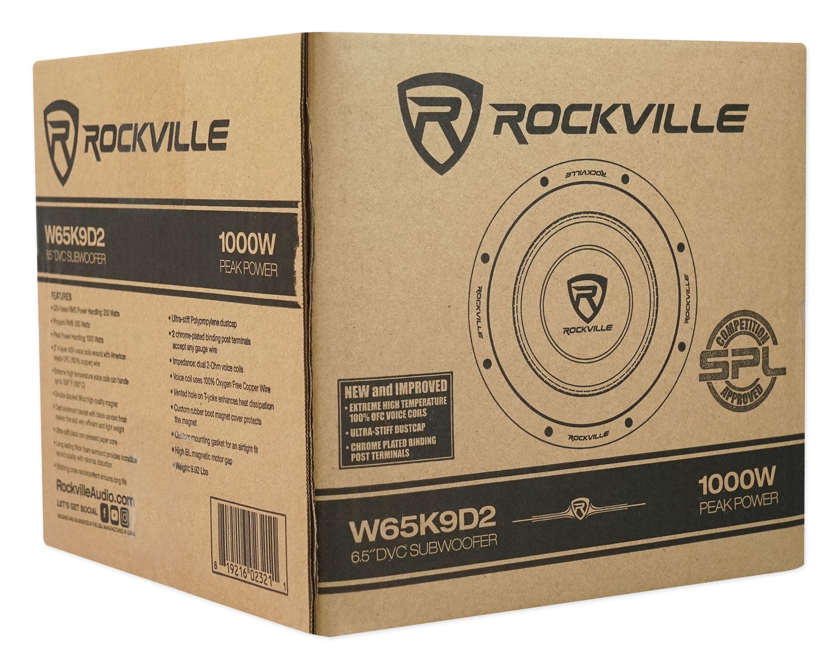 Rockville W65K9D2 4-Pack + REC130 Quad 6.5 Enclosure Bundle