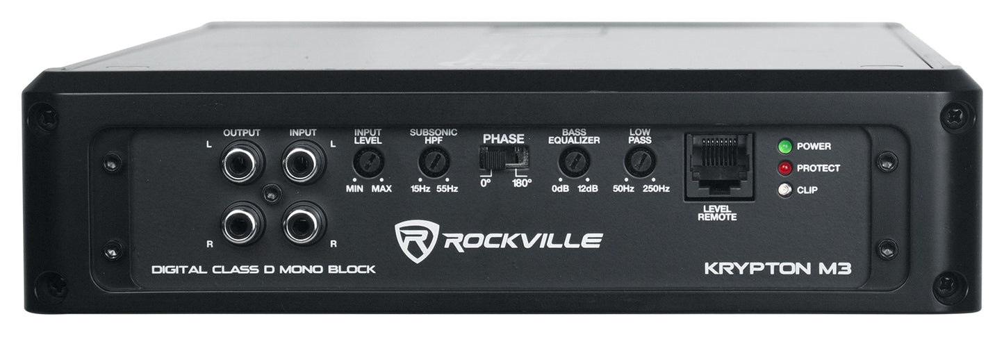 Rockville W65K9D2 4-Pack + KRYPTON-M3 Amp + RWK4CU + REC130 Bundle