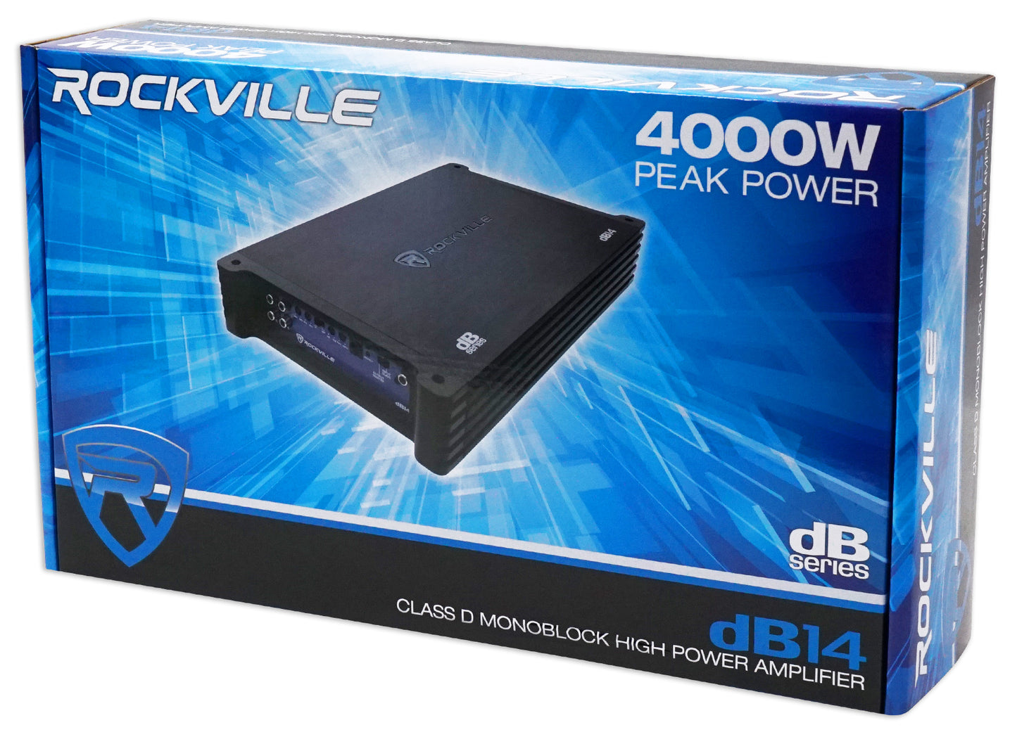 Rockville W8K5S2 4-Pack + dB14 Mono Amplifier Bundle