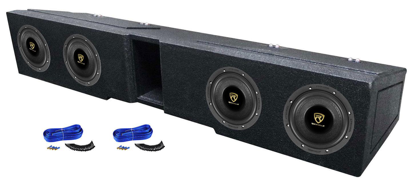 Rockville W65K9D2 4-Pack + REC130 Quad 6.5 Enclosure Bundle