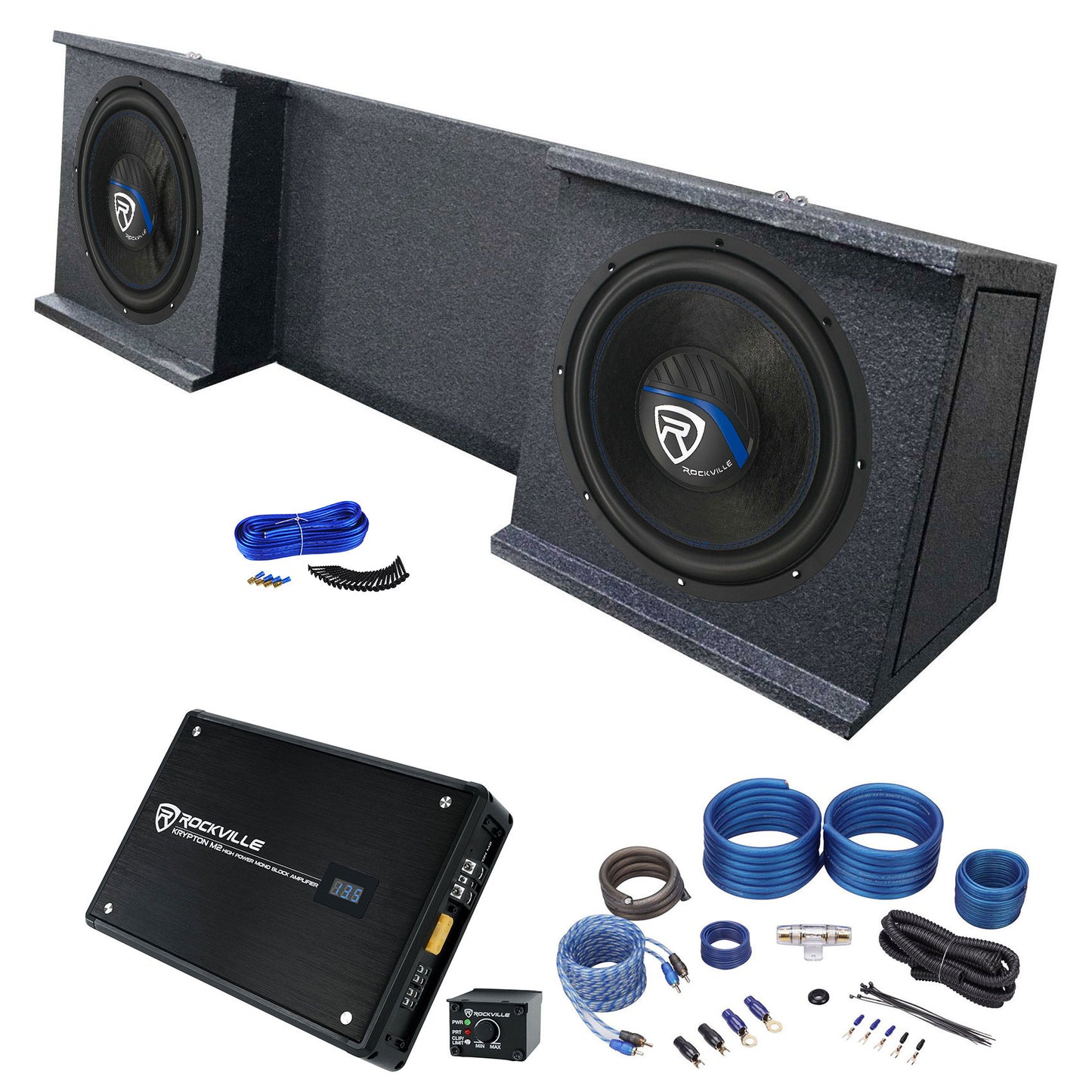 K5 W12K5S2 12" Subwoofer 2-Pack + KRYPTON-M2 Amplifier Bundle