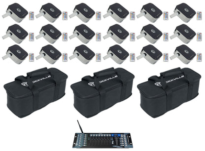 MINI RF1 Steel 18-Pack + ROCKFORCE W2 DMX Controller + MINI RF Bag Bundle