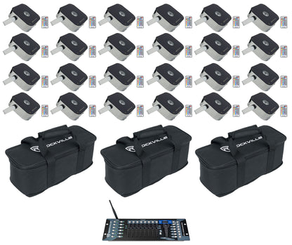 MINI RF1 Steel 24-Pack + ROCKFORCE W2 DMX Controller + MINI RF Bag Bundle