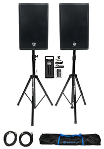DX15 2-Pack + Tripod Stands & RMC-XLR Microphone Bundle
