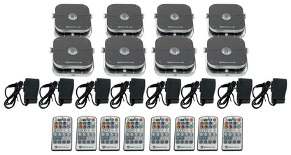 MINI RF1 V2 Charge Package 8-Pack + ROCKFORCE W4 DMX Controller Bundle