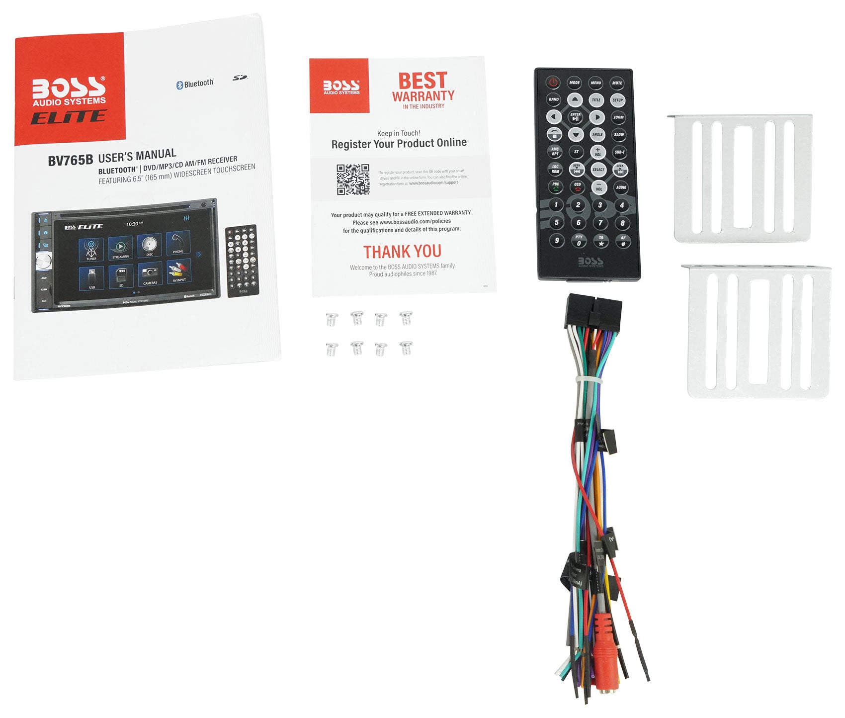 Boss Audio BV765B 6.5" In-Dash Car Monitor DVD Receiver w/Bluetooth/AM/FM+Camera