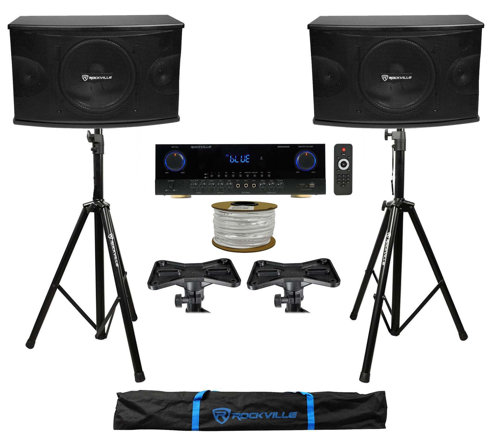 KPS10 10" Karaoke Speakers 2-Pack + SINGMIX 5 V2 Amplifier Bundle