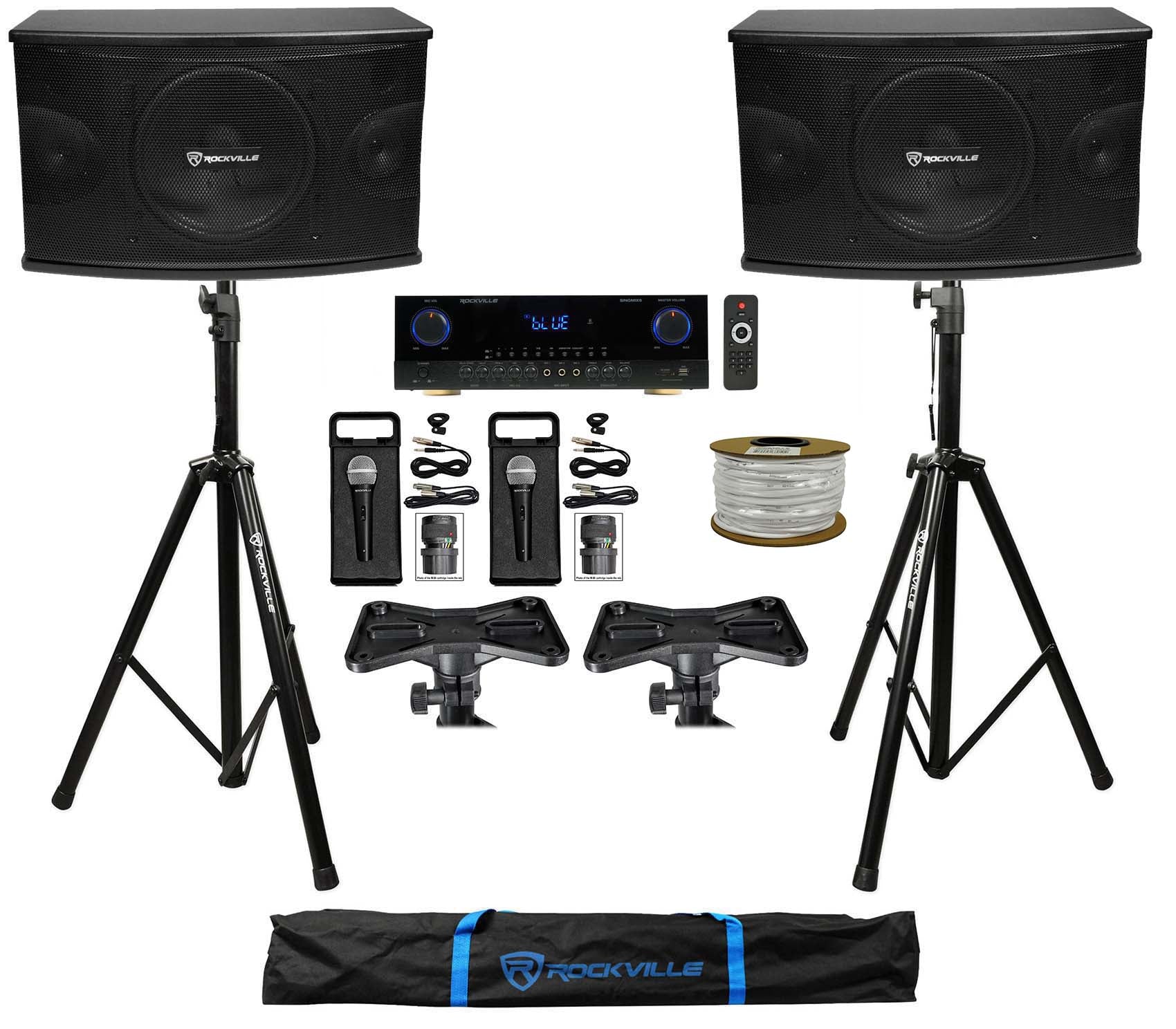KPS10 10" Karaoke Speakers 2-Pack + SINGMIX 5 V2 Amplifier Bundle