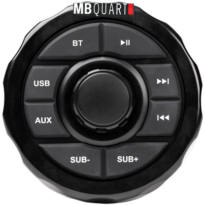 MB QUART GMR1.5S2B Marine Gauge Bluetooth Receiver+(2) Black 6.5" Tower Speakers