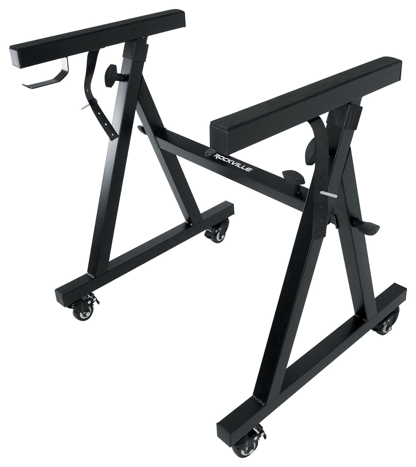 Rockville Z40W Keyboard Stand + KS1 DJ Shelf Bundle
