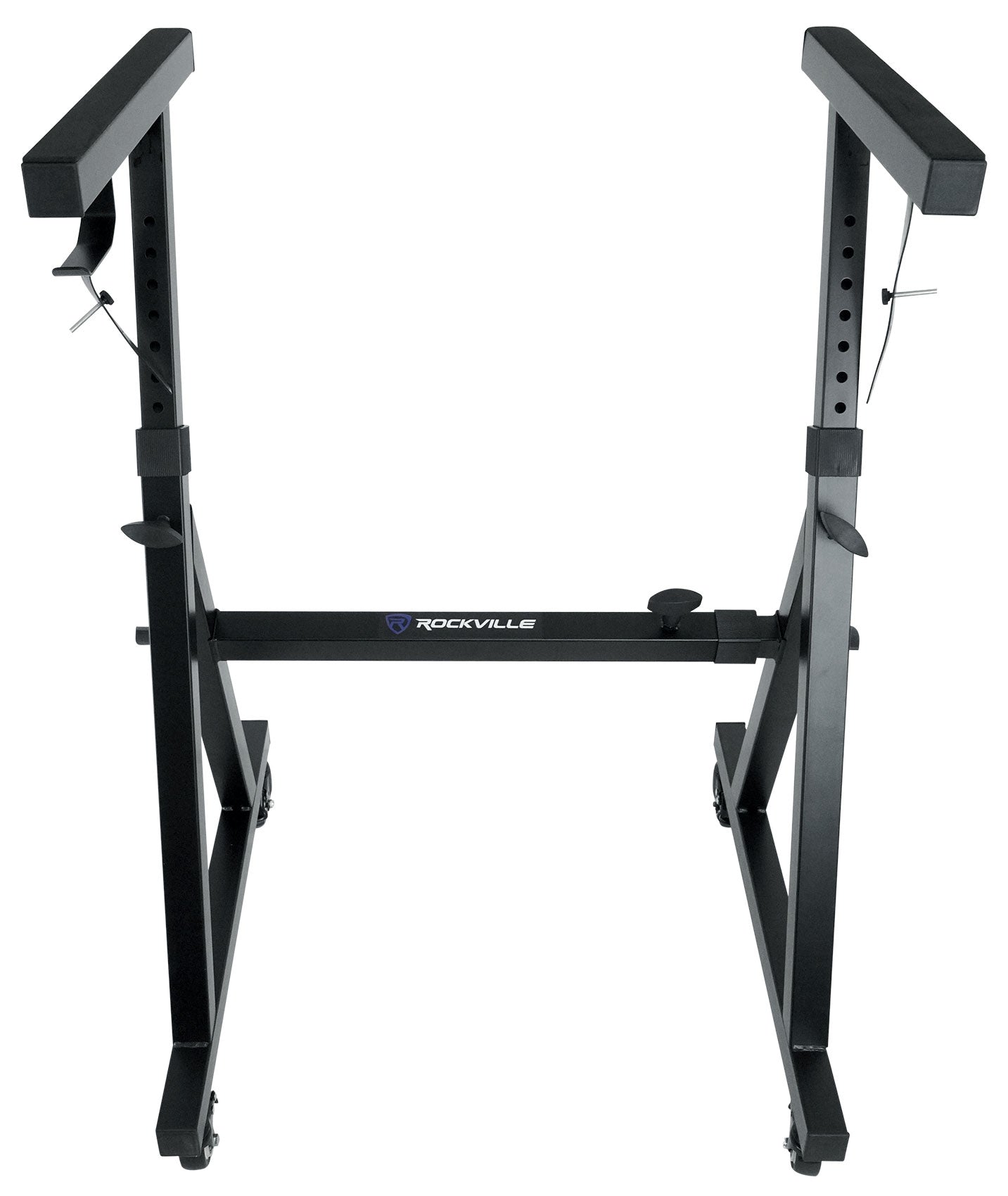 Rockville Z40W Keyboard Stand + KS1 DJ Shelf Bundle
