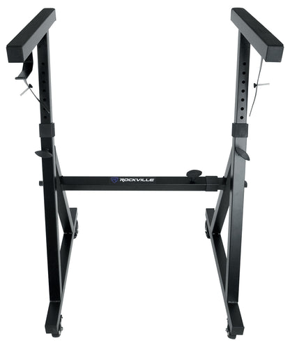 Rockville Z40W Keyboard Stand + KS1 DJ Shelf Bundle