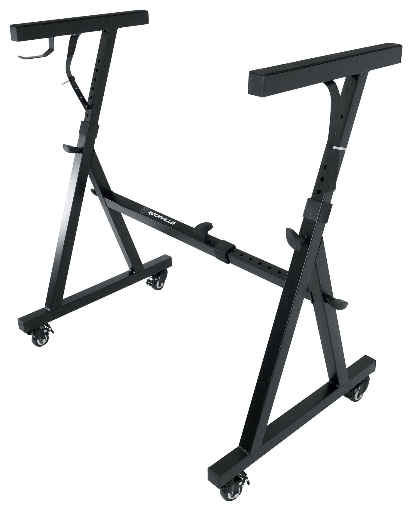 Rockville Z40W Keyboard Stand + KS1 DJ Shelf Bundle