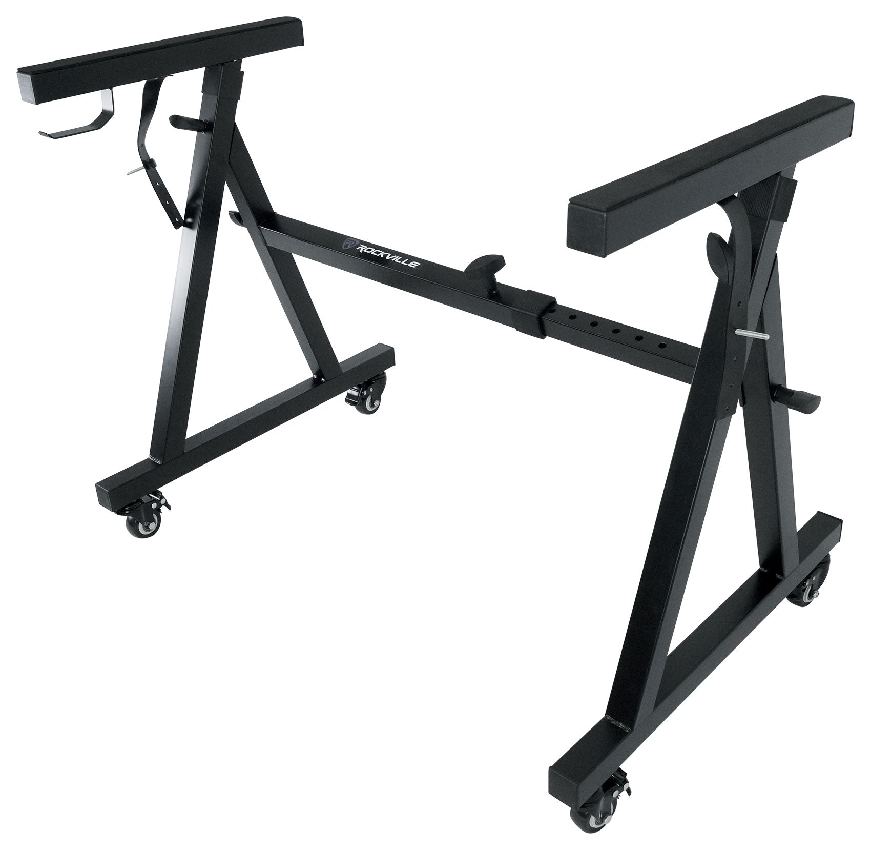 Rockville Z40W Keyboard Stand + KS1 DJ Shelf Bundle