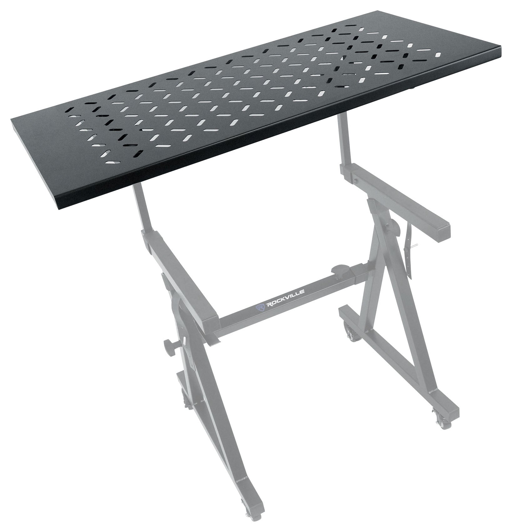 Rockville Z55 Keyboard Stand + KS1 DJ Shelf Bundle