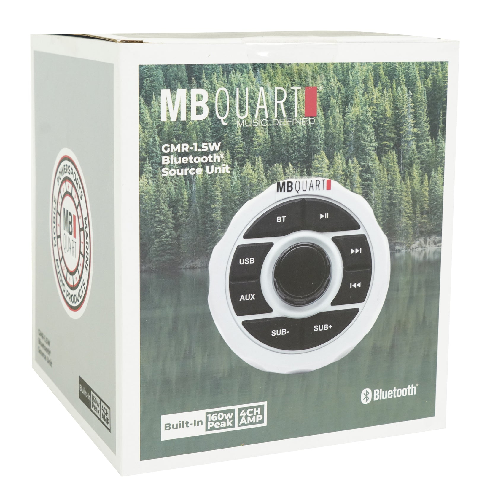 MB QUART GMR-1.5W Marine Receiver w/Bluetooth/USB/Aux+(4) Rockville 8" Speakers