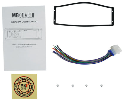 MB QUART MDR2.0W Marine Boat AM/FM Bluetooth Receiver+4) Rockville 6.5" Speakers