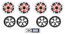 MB QUART MDR2.0W Marine Boat AM/FM Bluetooth Receiver+4) Rockville 6.5" Speakers