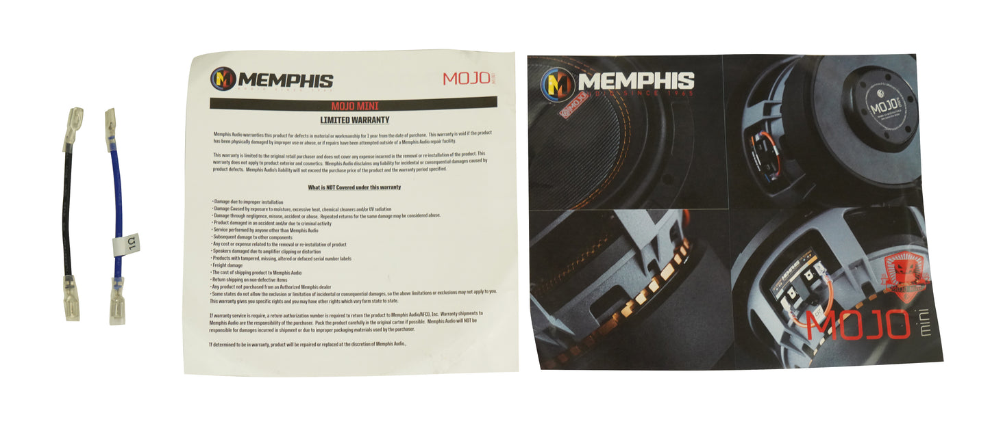 (2) Memphis Audio MOJO MJM612 6.5" 1400w Competition Car Subwoofers+Amp+Wire Kit