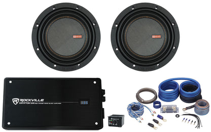 (2) Memphis Audio MOJO MJM612 6.5" 1400w Competition Car Subwoofers+Amp+Wire Kit
