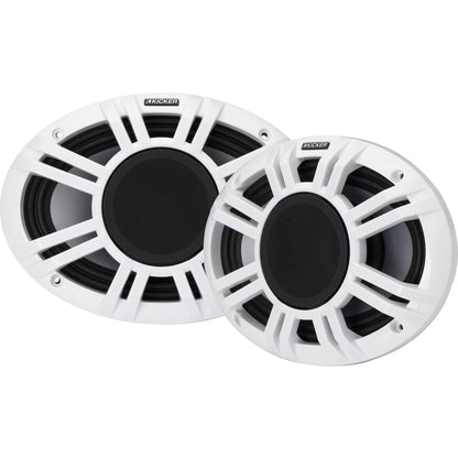 4) KICKER 48KMXL694 300w 6x9" Marine Speakers w/LED+5-Ch. Amplifier+Wires KMXL69