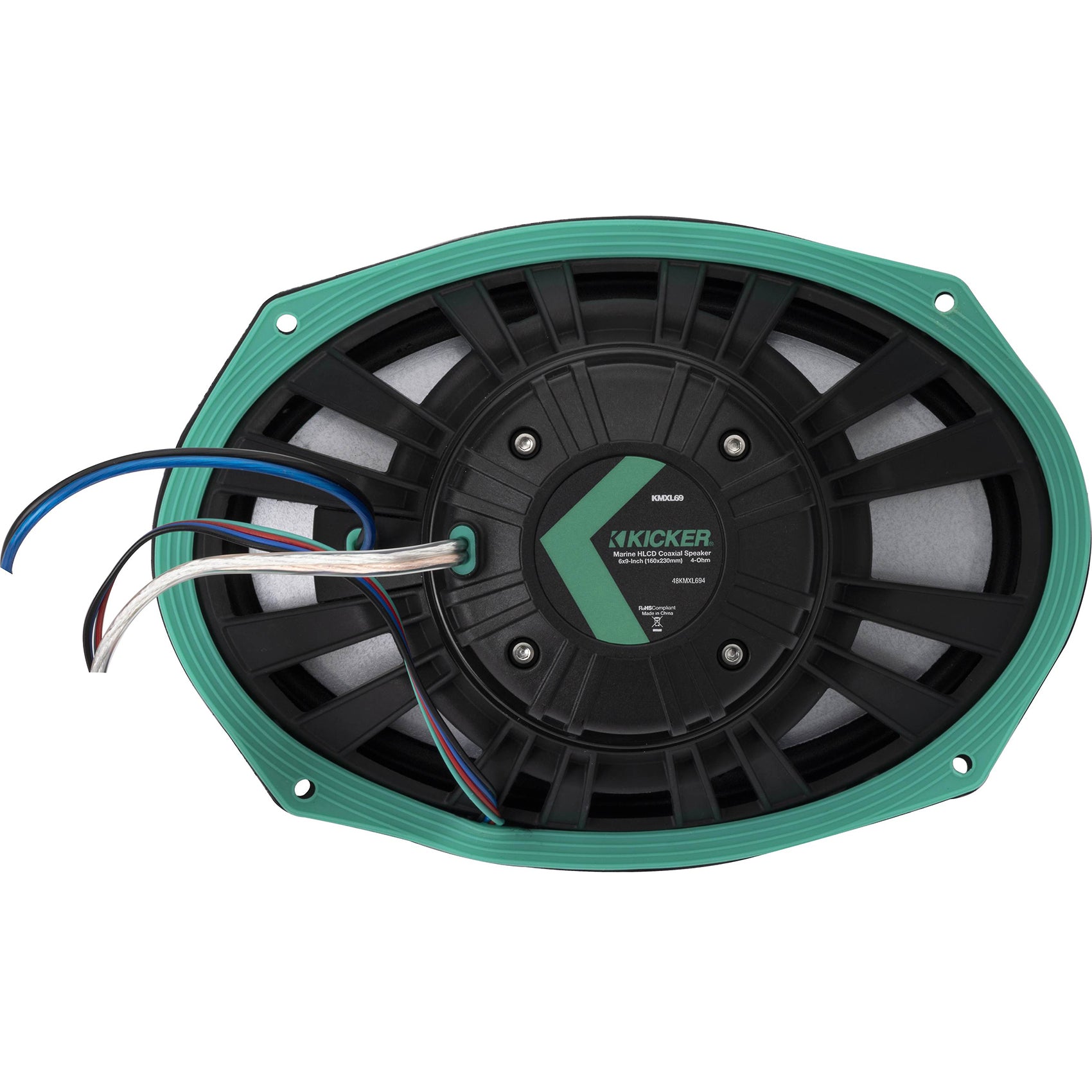 4) KICKER 48KMXL694 300w 6x9" Marine Speakers w/LED+5-Ch. Amplifier+Wires KMXL69