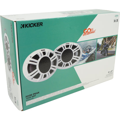 4) KICKER 48KMXL694 300w 6x9" Marine Speakers w/LED+5-Ch. Amplifier+Wires KMXL69