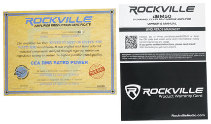 4) KICKER 48KMXL694 300w 6x9" Marine Speakers w/LED+5-Ch. Amplifier+Wires KMXL69