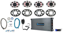4) KICKER 48KMXL694 300w 6x9" Marine Speakers w/LED+5-Ch. Amplifier+Wires KMXL69