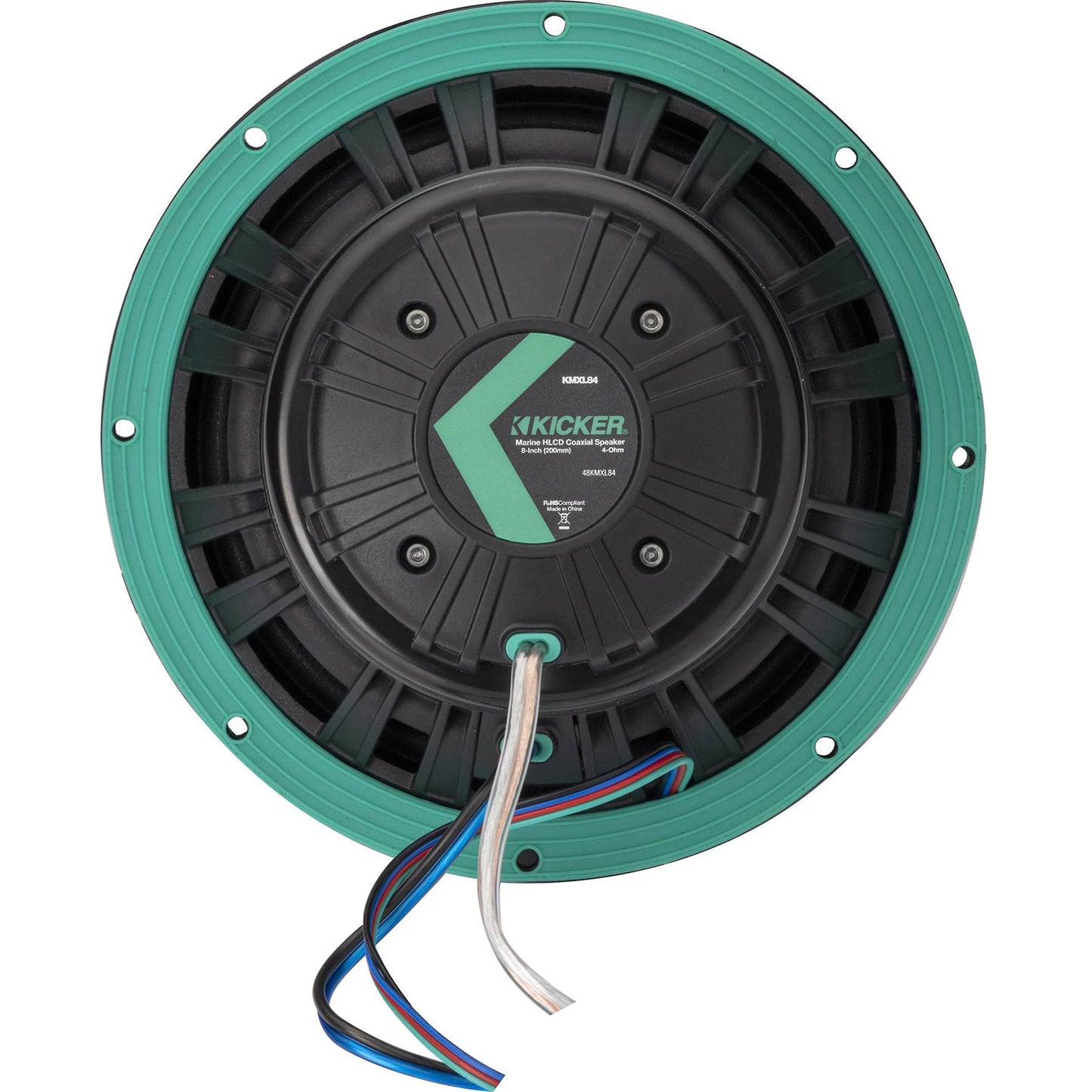 (4) KICKER 48KMXL84 8" 500w Marine Speakers w/LED+Receiver+4-Ch. Amplifier KMXL8