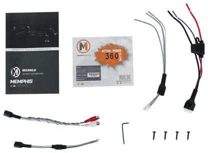 Memphis Audio MX300.2 300W 2 Channel ATV UTV Amplifier+5.25" LED Tower Speakers