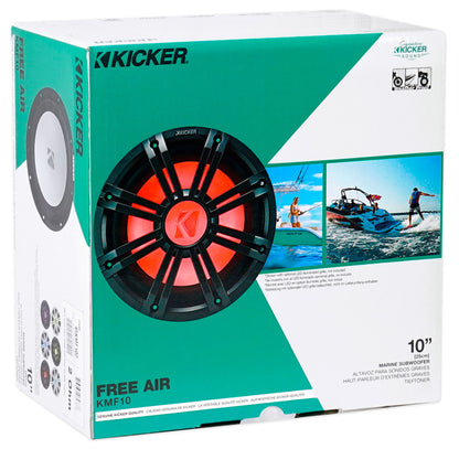 KICKER 45KMF102 10" 350w Peak/175w RMS Marine Boat Subwoofer+Bluetooth Speaker
