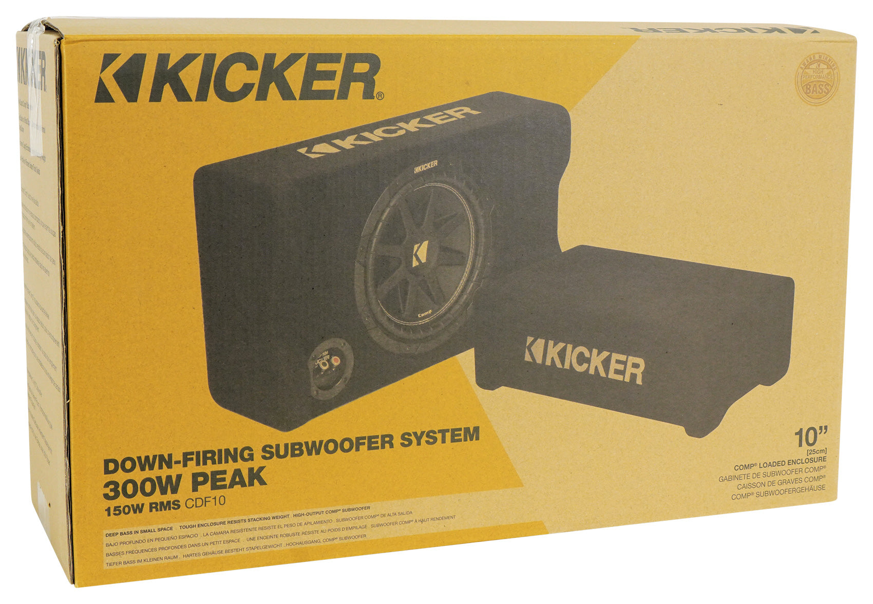 KICKER 48CDF104 Comp10 10" 300w Subwoofer+Sub Box Enclosure+Bluetooth Speaker