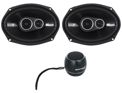 Pair Kicker 43DSC69304 DSC6930 6x9" 360w Car Speakers+Portable Bluetooth Speaker