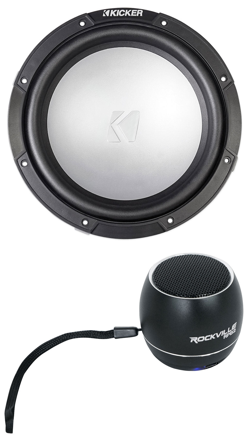 KICKER 45KMF102 10" 350w Peak/175w RMS Marine Boat Subwoofer+Bluetooth Speaker