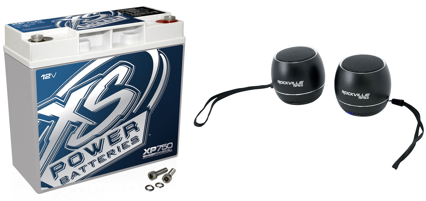 XS Power XP750 750w Power Cell Car Audio Battery+(2) Bluetooth Speakers