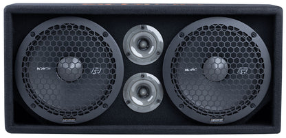 Memphis SRXPE10D4F Dual 10 inch Chuchero Car Enclosure Box w/ LED's and Bluetooth Speaker