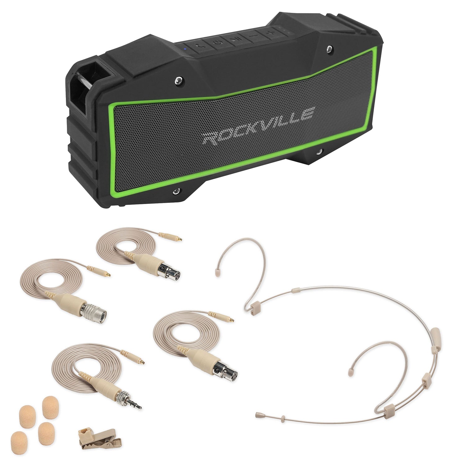 Samson DE10X Headset Microphone Mic w/4 Adapters, 3mm Capsule+Bluetooth Speaker