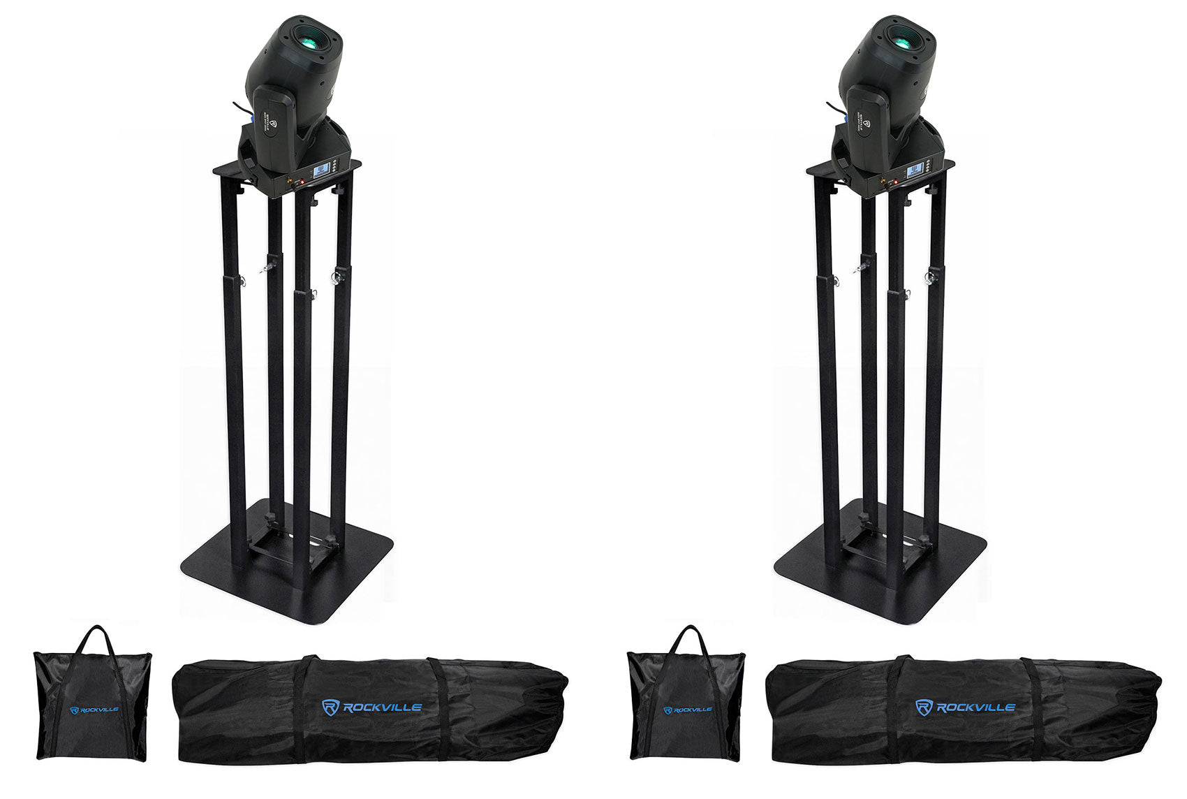 ROCK SPOT 260W 2-Pack + RTP32B Black Totem Stands Bundle