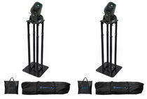 ROCK SPOT 260W 2-Pack + RTP32B Black Totem Stands Bundle