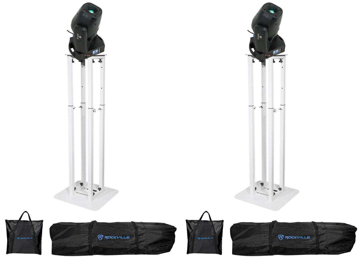 ROCK SPOT 260W 2-Pack + RTP32W White Totem Stands Bundle
