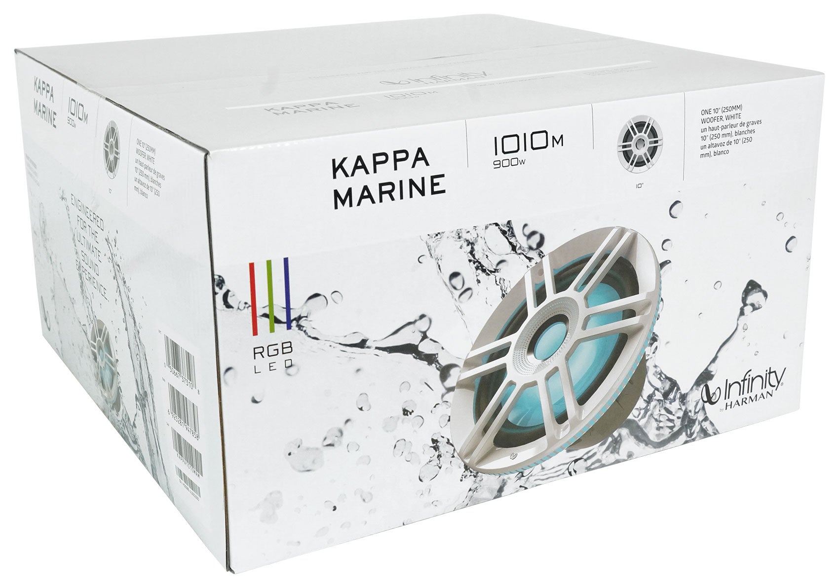 Infinity KAPPA 1010M 10" 900w Marine Boat LED Subwoofer+Mono Amplifier+Amp Kit