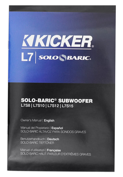 Kicker L7S84 8" 900w Solobaric L7S Car Audio Subwoofer + Free Bluetooth Speaker