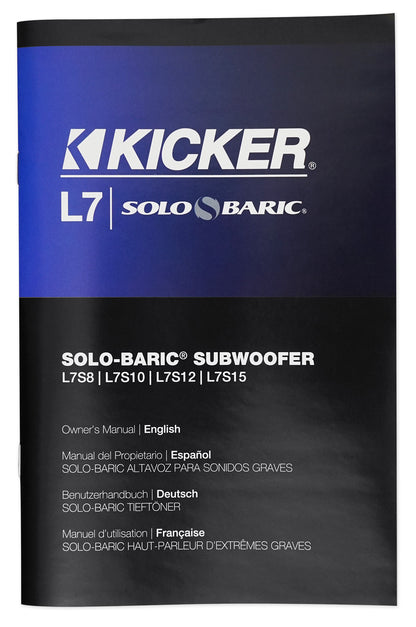Kicker L7S122 12" 1500 Watt Solobaric L7S Car Subwoofer + Free Bluetooth Speaker