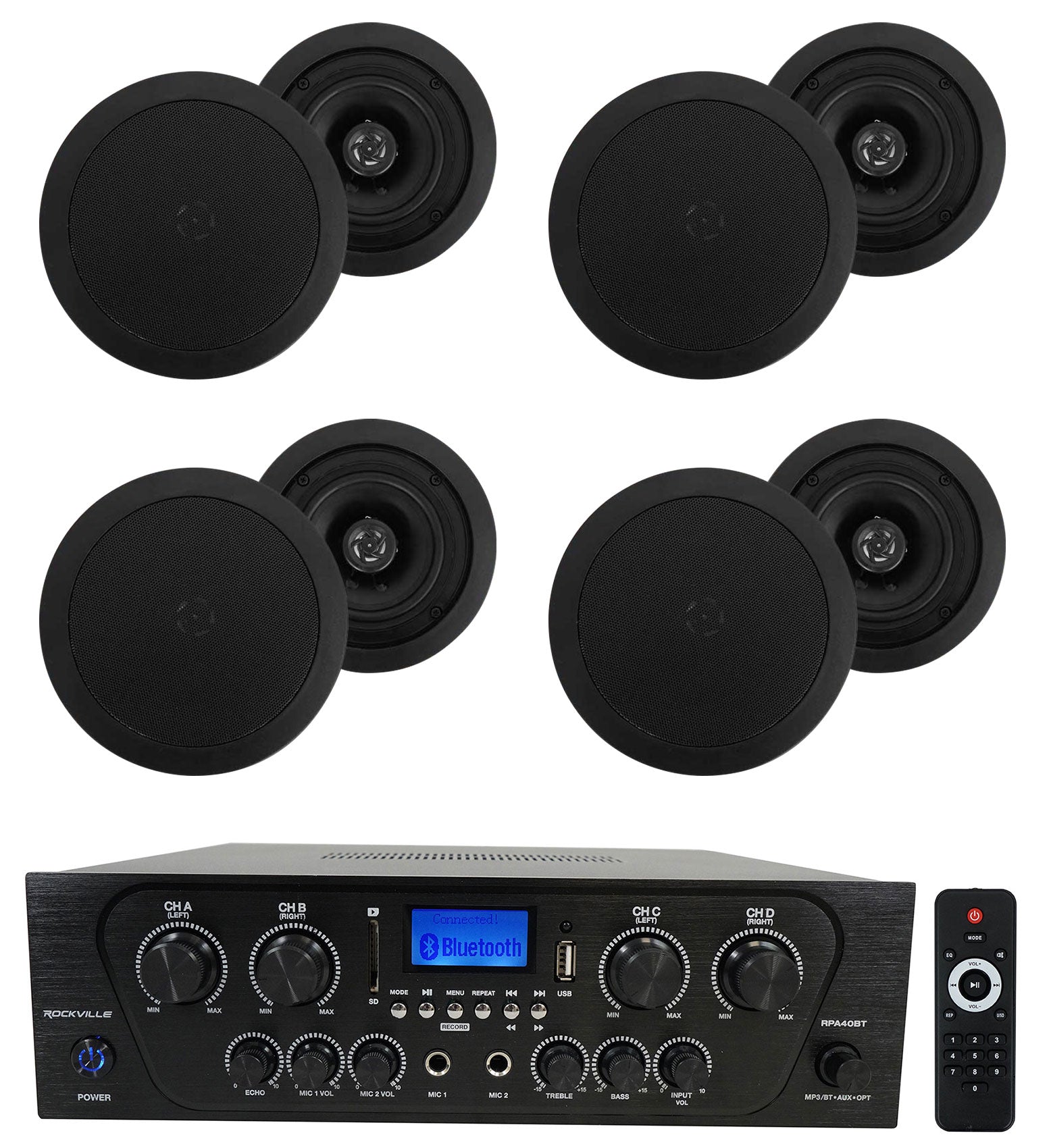 RPA40BT + HC55 Black 8-Pack Bundle