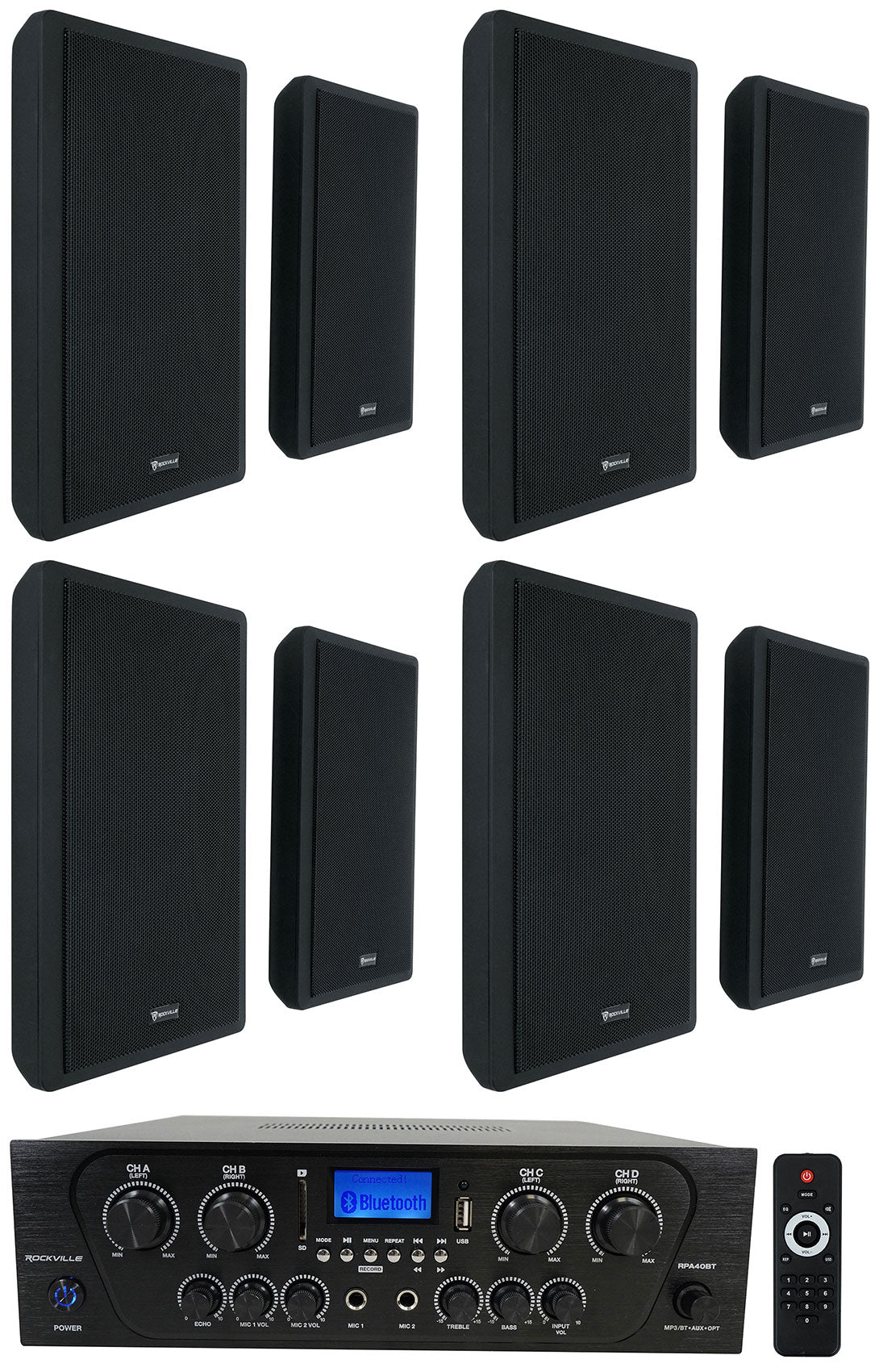 RPA40BT + RockSlim Black 8-Pack Bundle