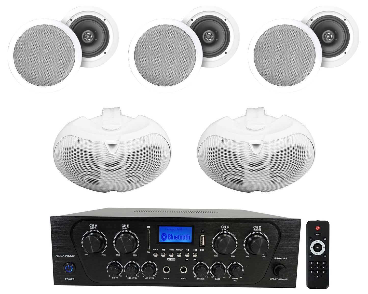 RPA40BT + HC655 White 6-Pack + D4-8 White 2-Pack Bundle