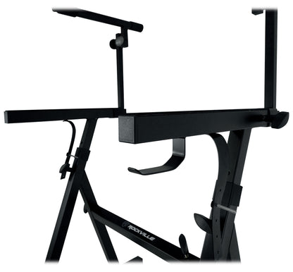 Rockville Z45W Keyboard Stand + Z-Shelf Utility Shelf Bundle
